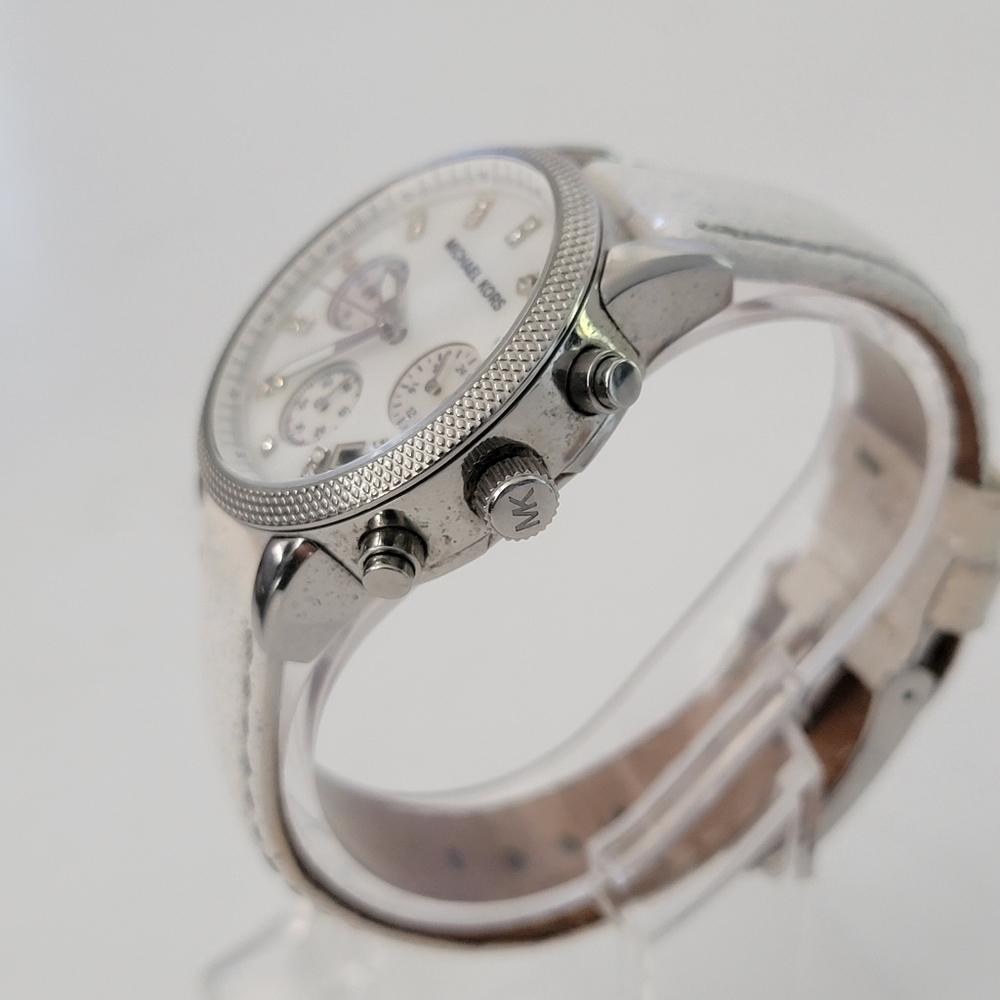 Michael Kors Cronograph Mother Of Pearl Dial Quarz Women's Watch - Picture 5 of 16